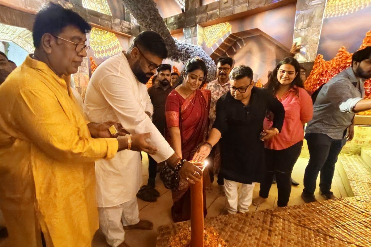 MLA Tarunjyoti Tewari Attends the Durga Puja Inauguration Ceremony at Kestapur Masterda Smriti Sangha