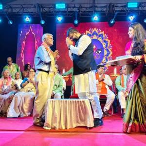 At the inaugural ceremony of Durga Puja of New Town Sarbojanin.. - Photo 3