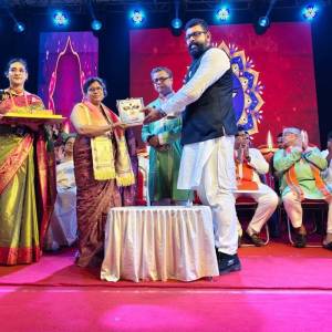 At the inaugural ceremony of Durga Puja of New Town Sarbojanin.. - Photo 4