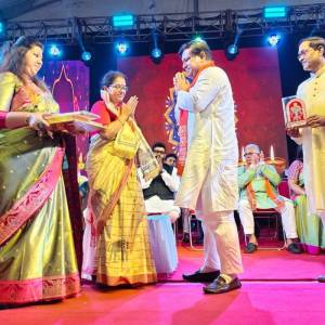 At the inaugural ceremony of Durga Puja of New Town Sarbojanin.. - Photo 5