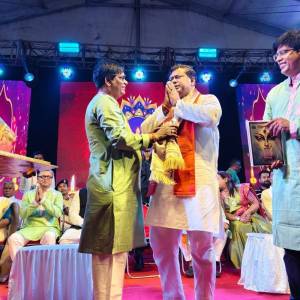 At the inaugural ceremony of Durga Puja of New Town Sarbojanin.. - Photo 6