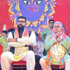 At the inaugural ceremony of Durga Puja of New Town Sarbojanin.. - Photo 8