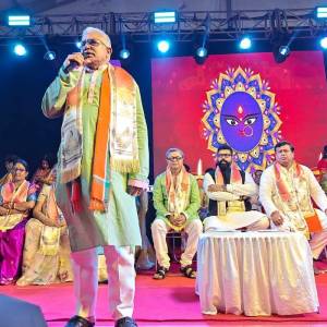 At the inaugural ceremony of Durga Puja of New Town Sarbojanin.. - Photo 10